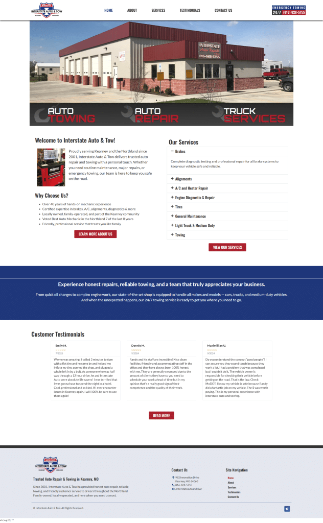 Interstate Auto and Tow by Tudux Web Design