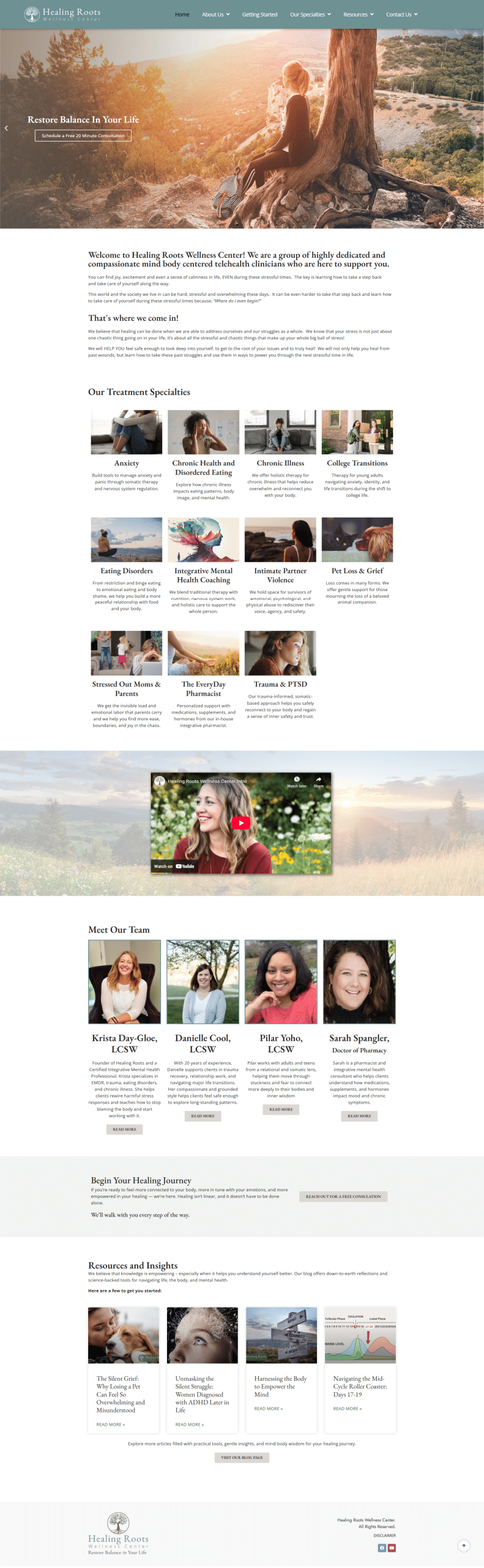 Healing Roots Wellness Center by Tudux Web Design