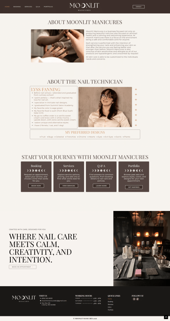 Moonlight Manicures by Tudux Web Design